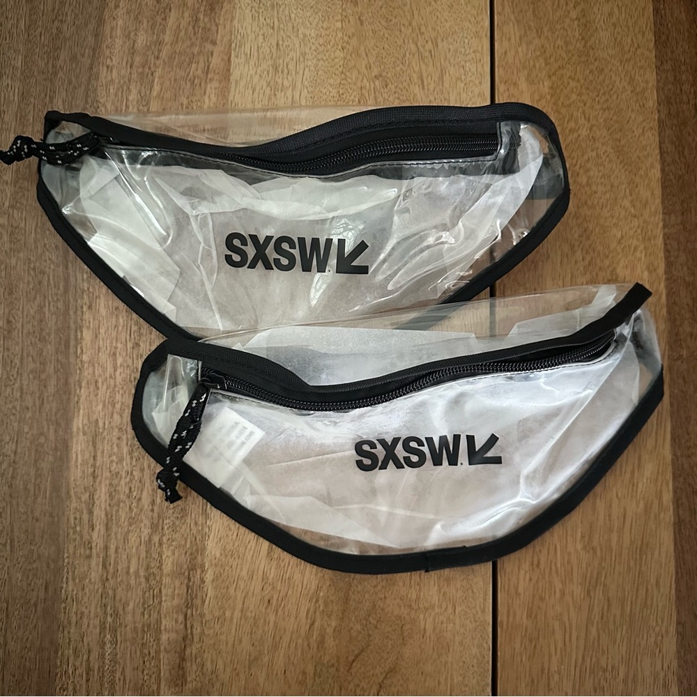 Clear Black Trim Waist Bags - SXSW